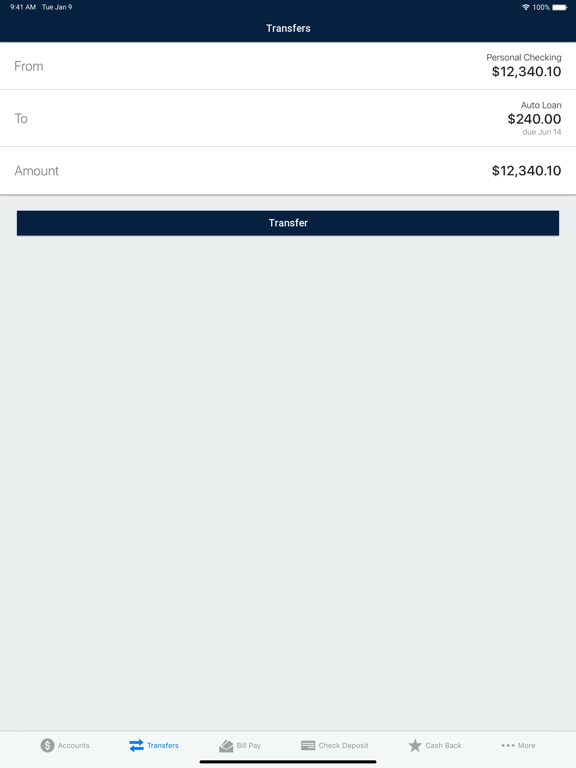 Teachers FCU iPad screenshot 4 - Finance app