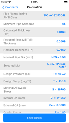 Pipe and Flange Calculator screenshot 3