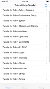 Tutorial for Ruby screenshot
