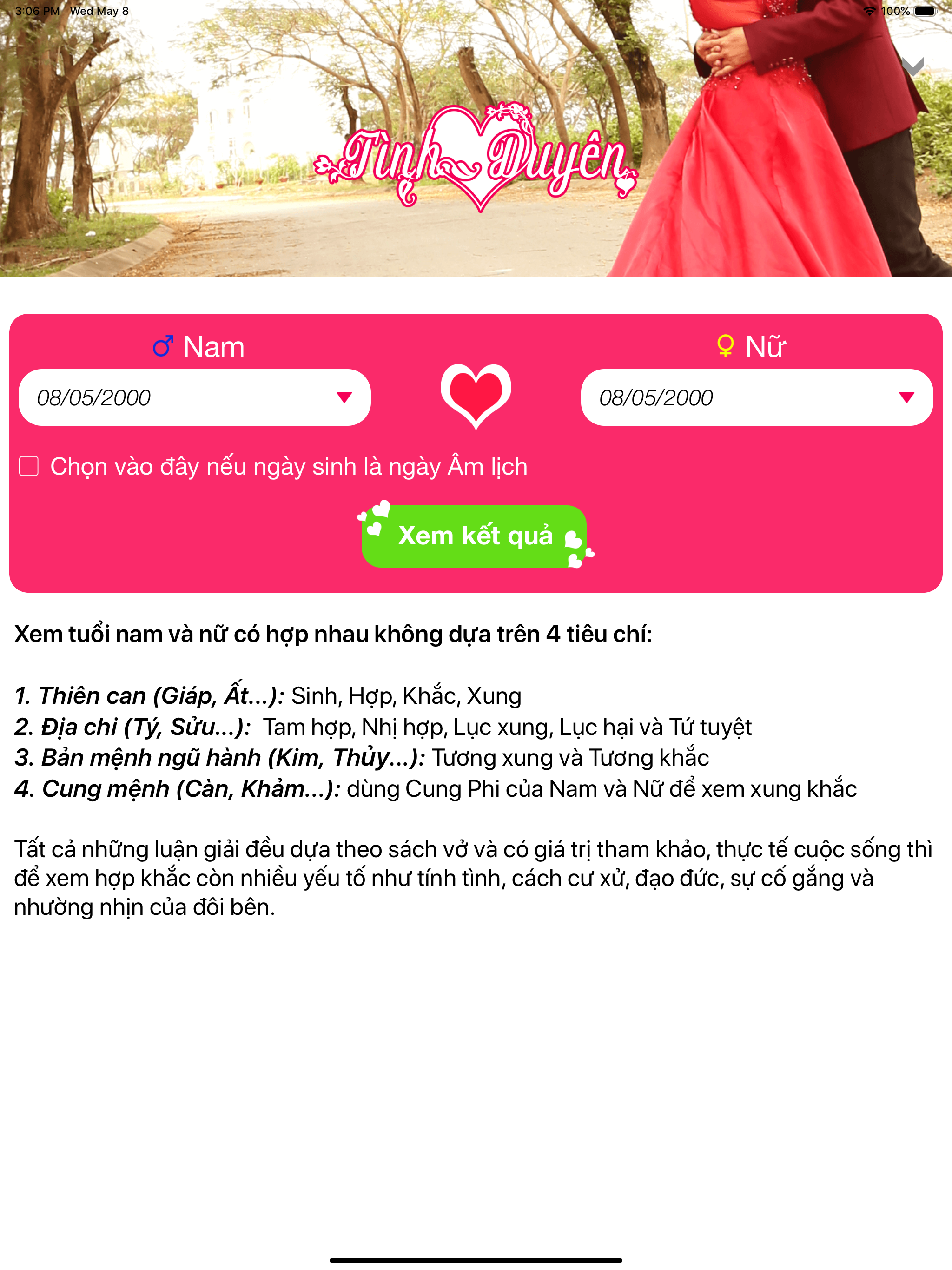 Xem Tình Duyên - Xem Tuổi Hợp