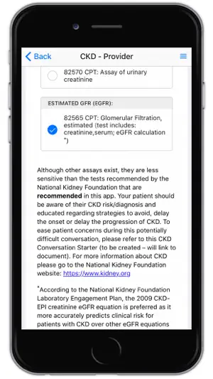 CKD - Screening screenshot 3