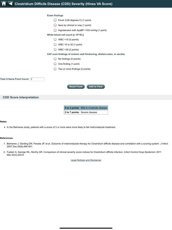 EBMcalc I.D. iPad screenshot