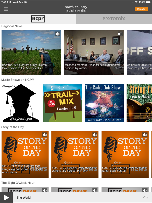 NCPR Public Radio App iPad screenshot 2 - Music app