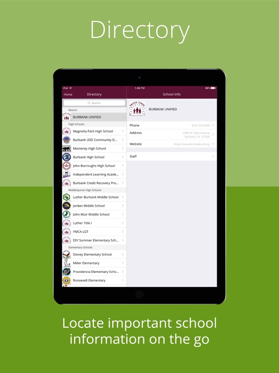 Burbank Unified iPad screenshot 3 - Education app