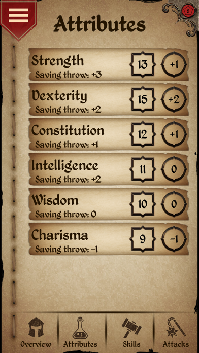 Character Sheet screenshot 3