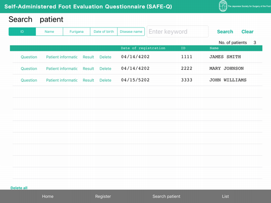 SAFE-Q for iPad app screenshot 3