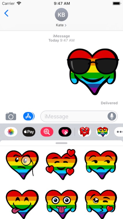 Rainbow Hearts stickers
