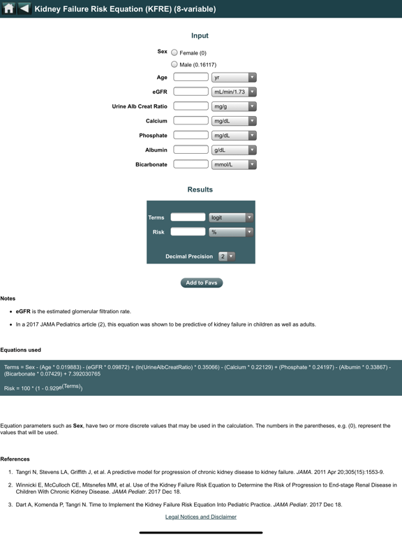 EBMcalc Kidney iPad screenshot