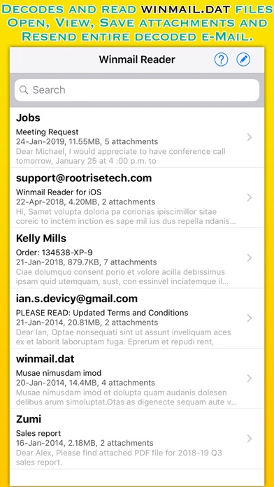 Screenshot #1 pour Winmail Reader Lite