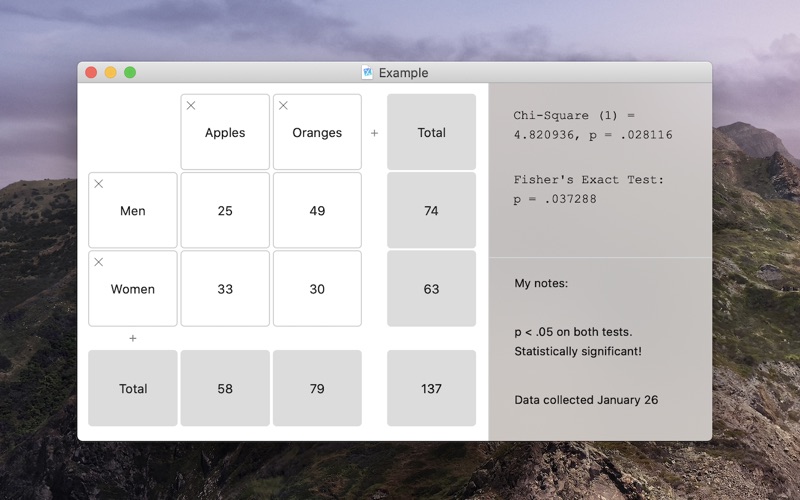 Screenshot #1 pour Easy Chi Square Calculator