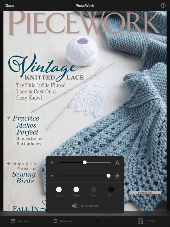 PieceWork Magazine iPad screenshot 4 - Lifestyle app