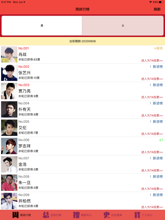 我爱豆明星榜-明星偶像实时人气排行