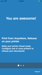 Cloud Ready printer screenshot