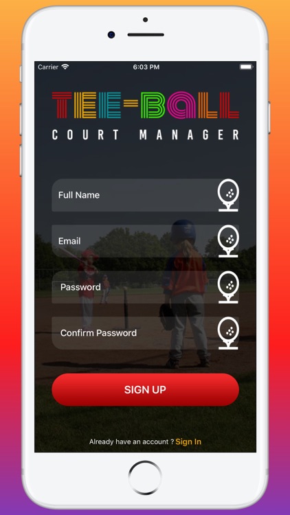 Tee Ball Court Manager
