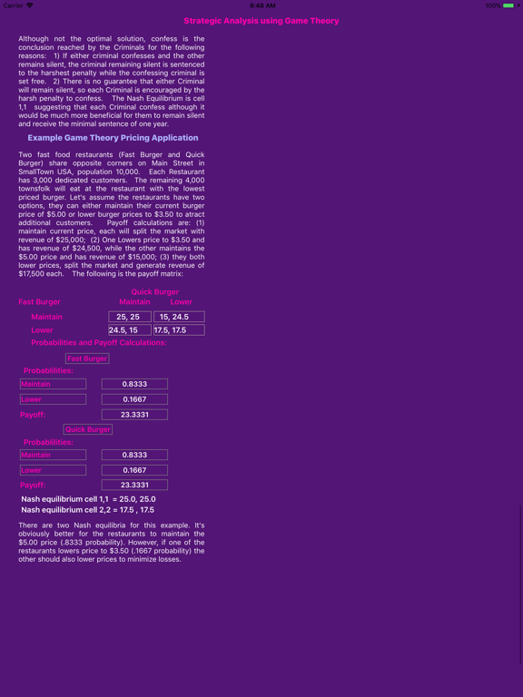 Screenshot #6 pour Game Theory Strategic Analysis