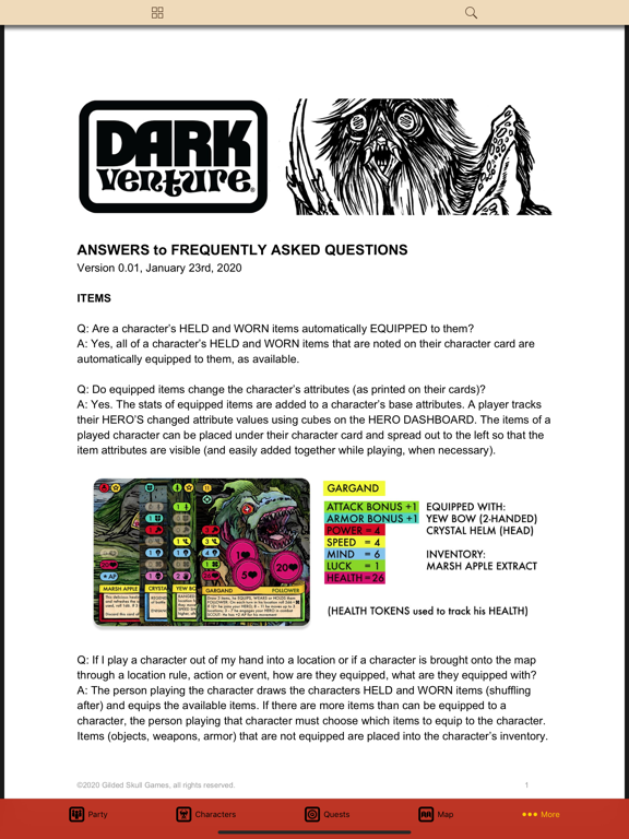 Dark Venture Companion iPad screenshot