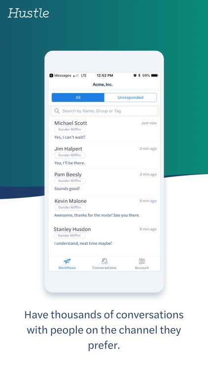 Hustle: P2P texting at scale