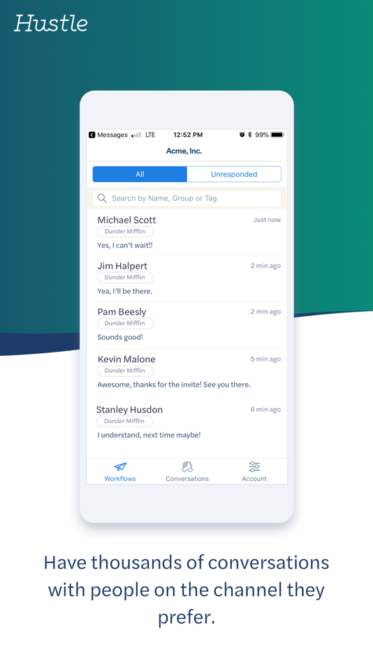 #2. Hustle: P2P texting at scale (iOS) 来自: Hustle, Inc.