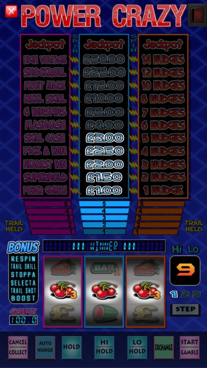 Power Crazy Fruit Machine Game