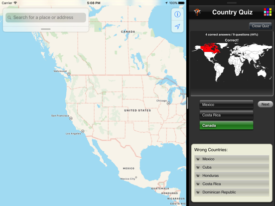 Country Quiz iPad app afbeelding 5