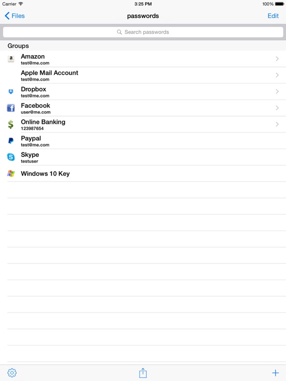 KeePass Touch screenshot