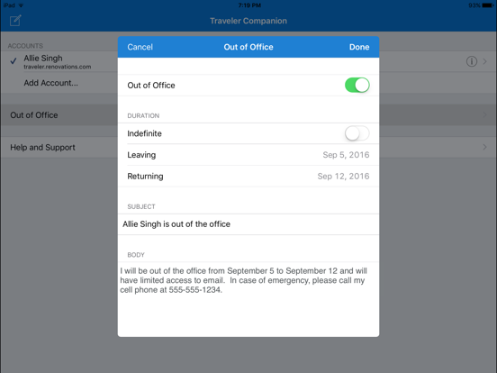 HCL Traveler Companion iPad app afbeelding 4