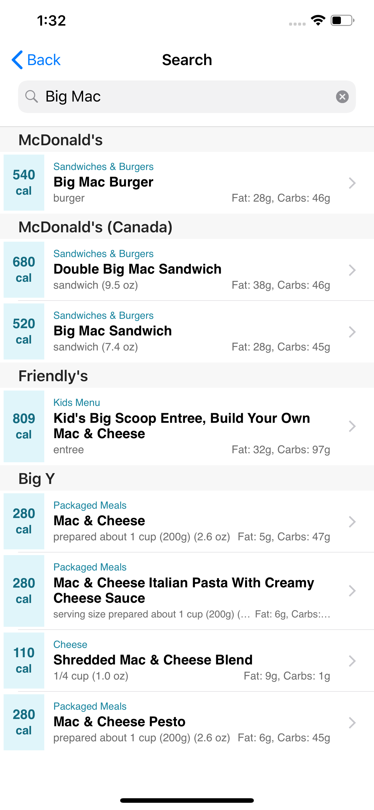 CalorieKing Food Search screenshot 3