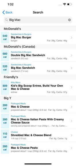 Game screenshot CalorieKing Food Search hack