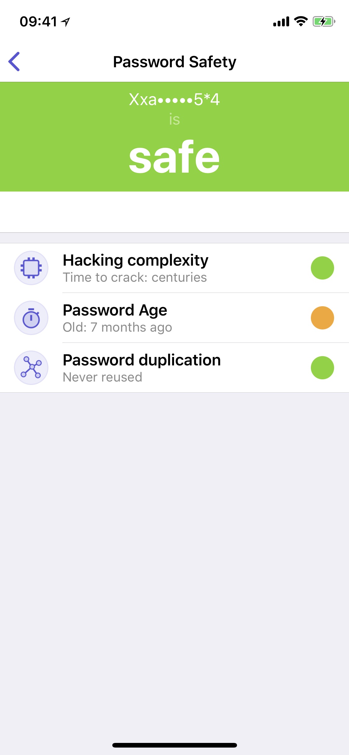 Screenshot do app oneSafe+ password manager