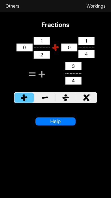 Screenshot #1 pour Fractions Calculator