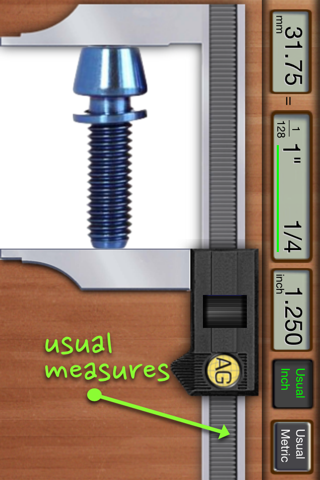 Fractional Caliper, inch ruler screenshot 2
