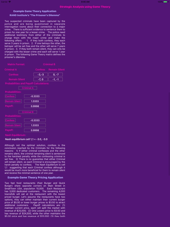 Screenshot #5 pour Game Theory Strategic Analysis