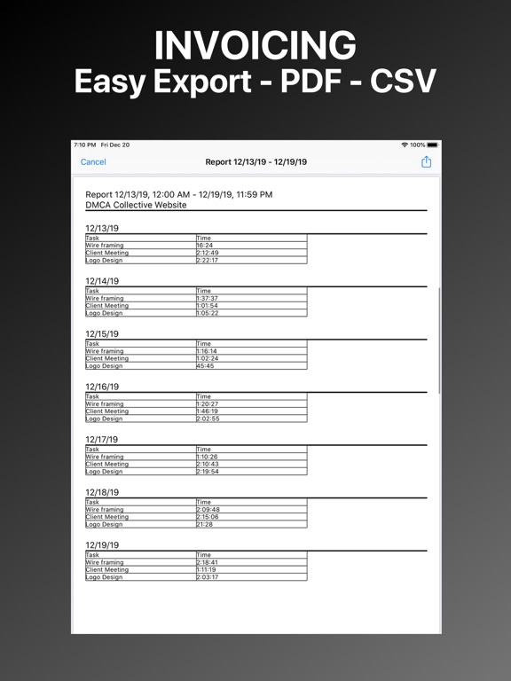 Screenshot #6 pour My Timesheets - Logs & Reports