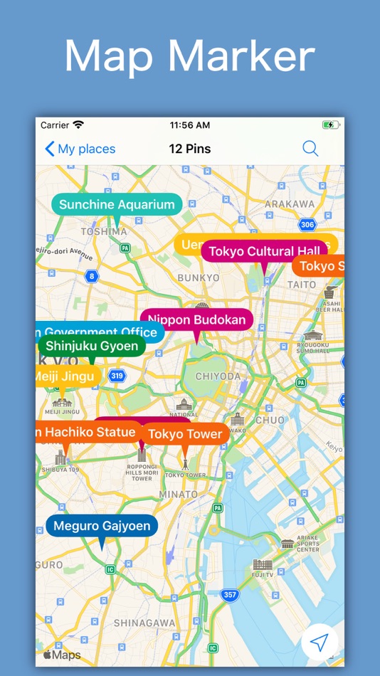 #1. SpotNote - My Map Marker (iOS) 由: RENA TAKAHASHI