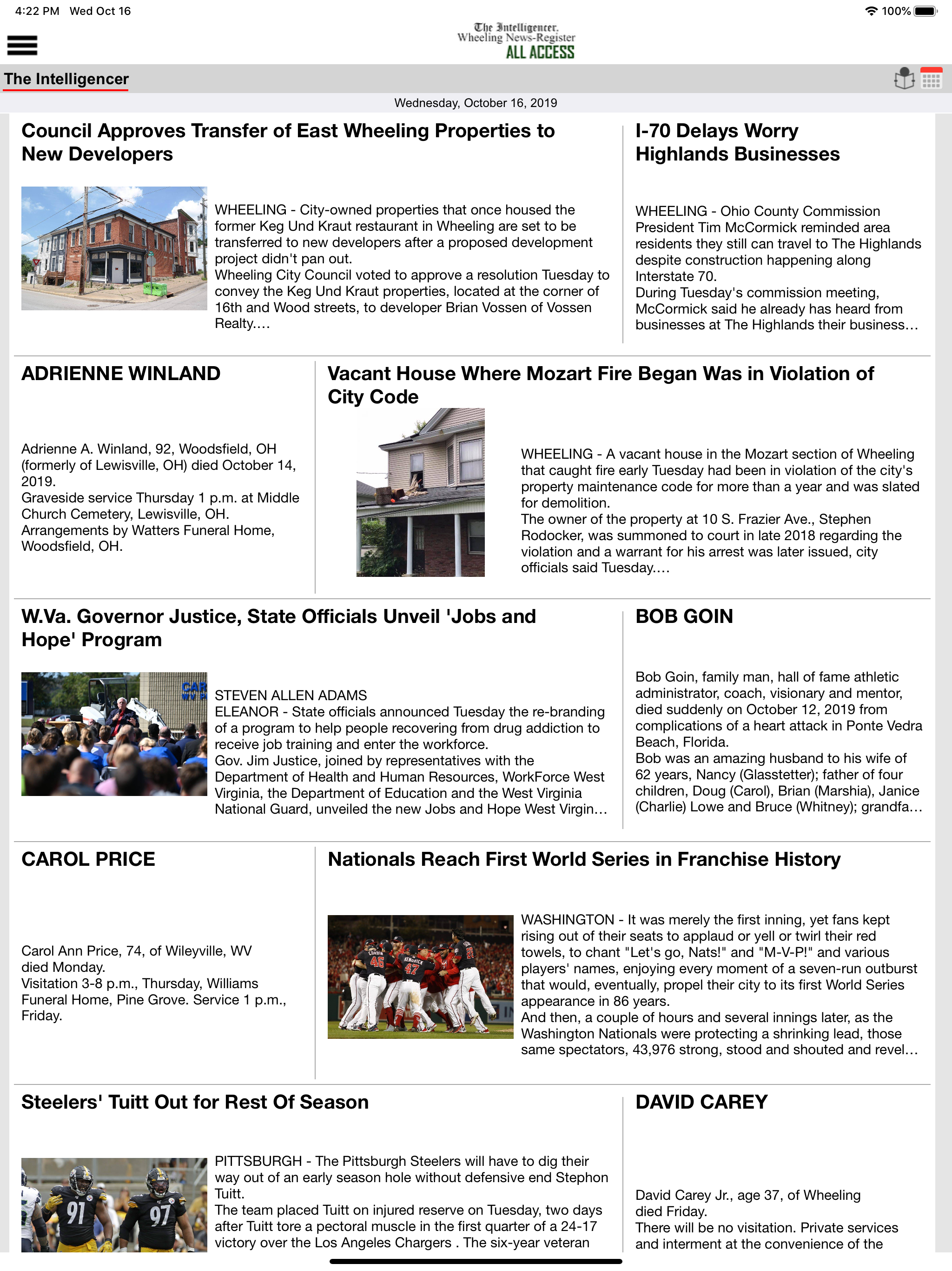 Wheeling Newspapers All Access