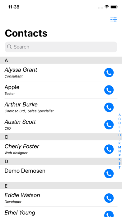 Corporate Phonebook Screenshot