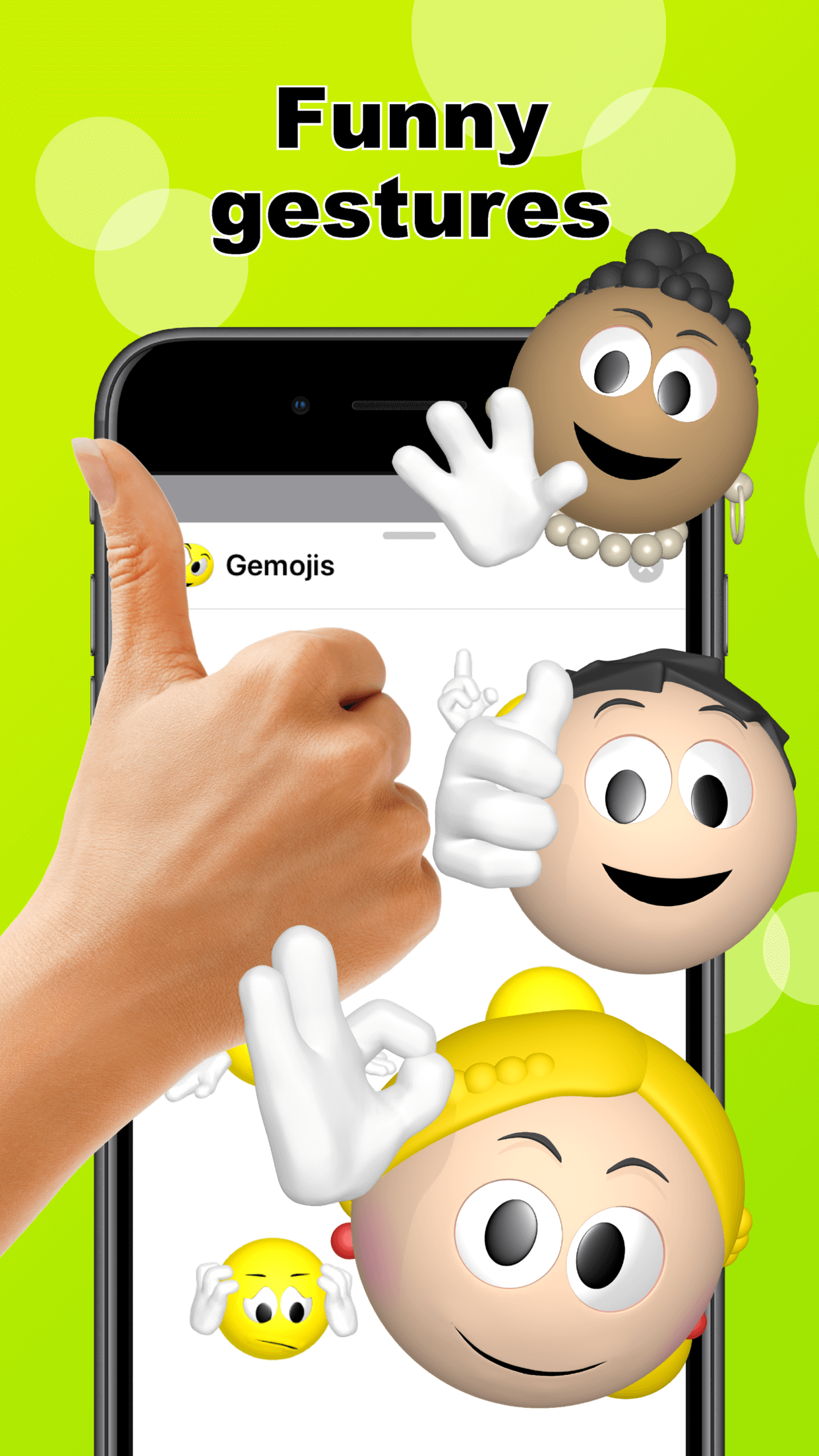 Emoji + gestures > Gemojis
