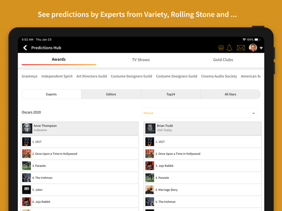 Screenshot #5 pour Gold Derby – Predict Hollywood