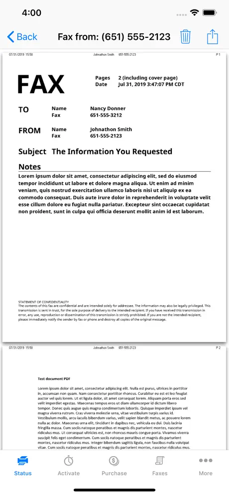 FaxReceive - receive fax app