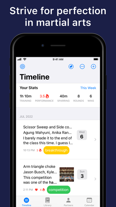 Martial Arts Training Journal Screenshot