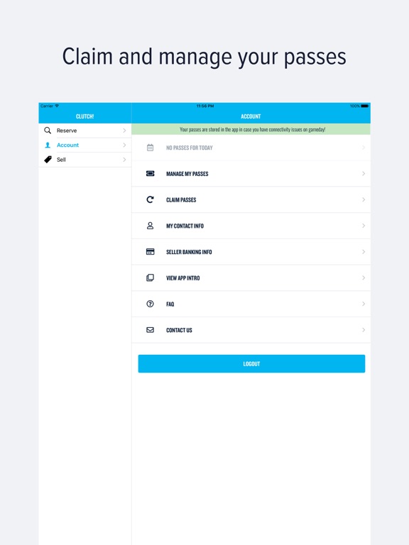Clutch!: Gameday Made Better iPad screenshot 2 - Travel app