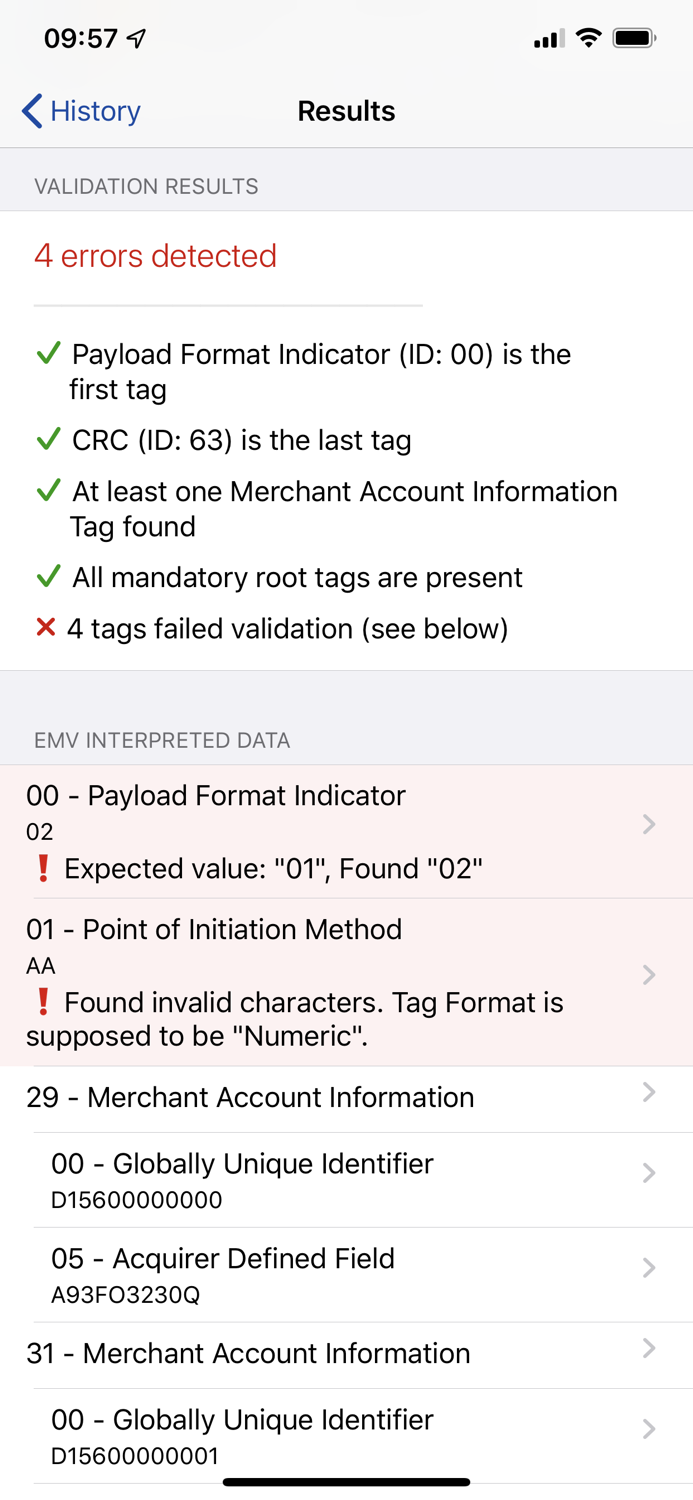 EMV QR Code Reader and Generator