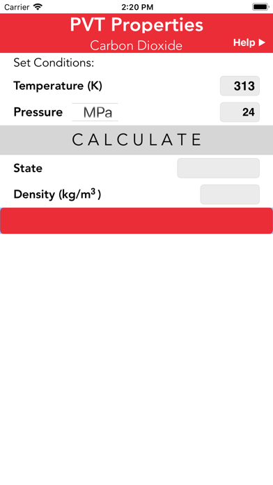 Screenshot #1 pour SCF CO2 PvT Properties