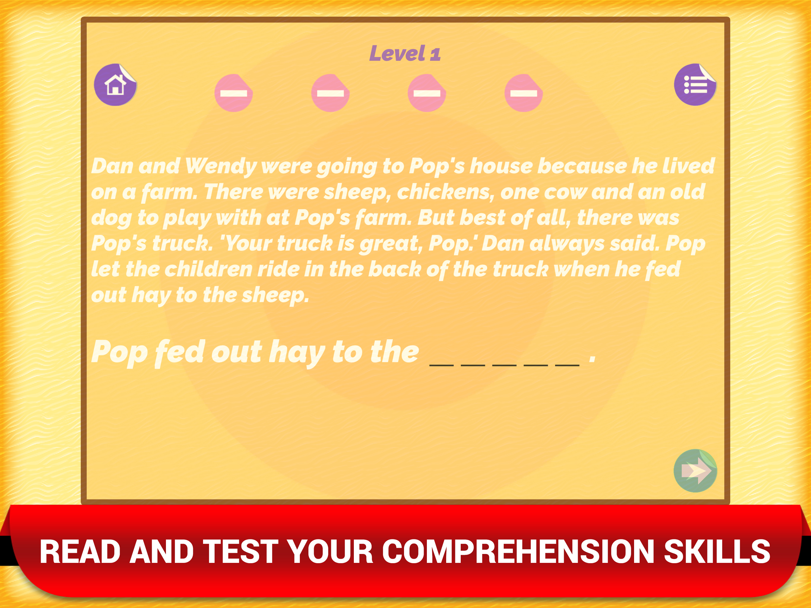 Reading Comprehension Fun Game screenshot 5