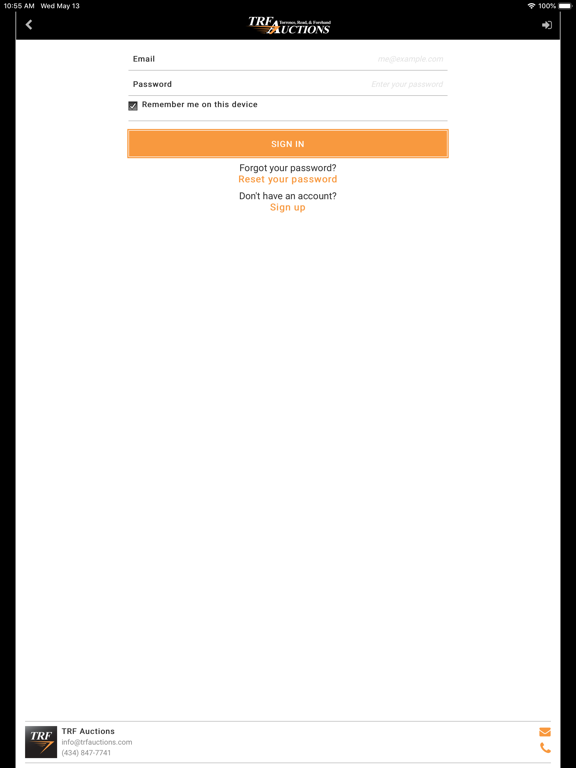 TRF Auctions iPad screenshot 2 - Business app