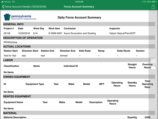 PennDOT - MCFA iPad screenshot