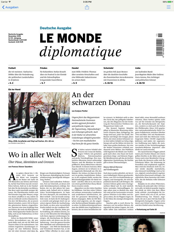 Le Monde diplomatique, Deutsch screenshot 2