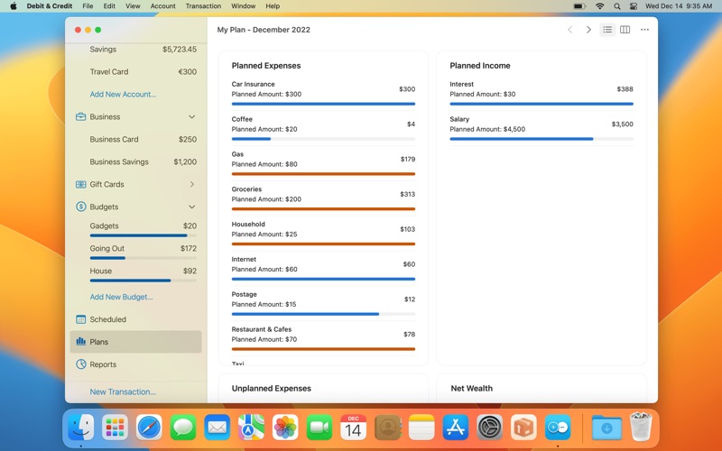 Debit & Credit Screenshot