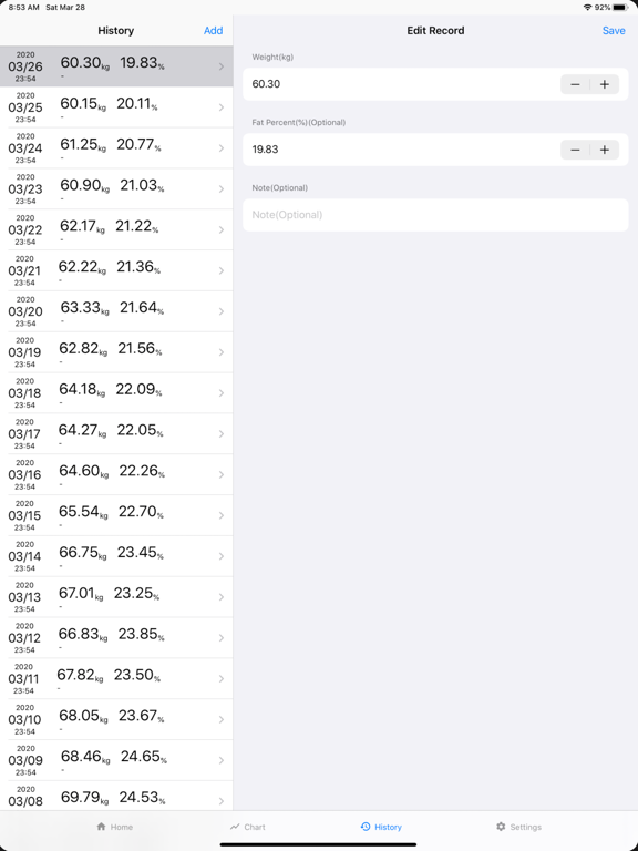 Screenshot #6 pour Simple Weight Loss Tracker