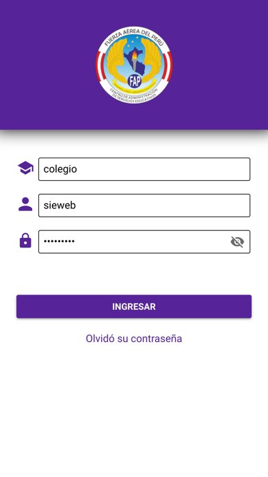 Sistema Educativo FAP app screenshot